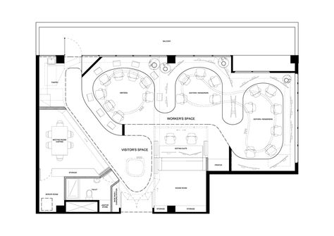 Gallery of The Little Red Ants / PRODUCE - 12 Creative Studio Space Design, Creative Floor Plans, Open Office Layout Plan, Creative Workshop Space, Workshop Room Design, Workshop Studio Design, Coworking Space Architecture, Workshop Floor Plan, Workshop Interior Design