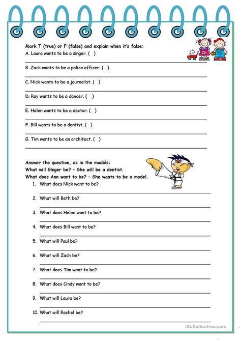 What will you be when you grow up? – jobs, present simple and future (will) [2 tasks] ((2 pages)) ***editable - English ESL Worksheets for distance learning and physical classrooms When I Grow Up Worksheet, To Be Worksheet, Alien Words, All About Me Preschool, English As A Second Language (esl), English As A Second Language, Writing Worksheets, Writing Project, Esl Worksheets