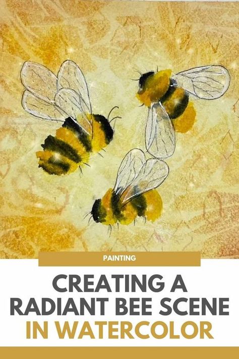 Hey fellow art enthusiasts! Today, we're buzzing with excitement to share a fantastic watercolor tutorial with you. Our creative journey will involve crafting adorable watercolor bees, complete with a golden textured honeycomb background using the plastic wrap technique and dazzling glittery wings. Join us as we explore this delightful tutorial by the talented Creative Lass. Creating a Buzz: Watercolor Bees Tutorial Ever wondered how to bring the charm of bees to your artwork?... Beehive Tutorial, Watercolour Butterfly, Honeycomb Background, Bee Watercolor, Bee Painting, The Joy Of Painting, Watercolor Tutorial, Watercolor Art Lessons, Watercolor Artists