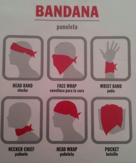 (some) Different ways to tie a bandana! Types Of Bandana Styles, Bandana Color Meaning, Different Ways To Style Bandana, Different Ways To Tie A Bandana, How To Fold A Bandana, Ways To Tie Bandana, How To Bandana, Bandana Ideas To Wear, How To Tie Bandana On Head