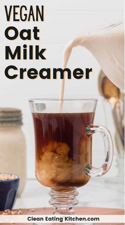 Here’s how to make Homemade Oat Milk Creamer using steel cut oats that is dairy-free, vegan, and perfect for coffee or other hot beverages. This budget-friendly creamer is great to have in your refrigerator at all times. No slime recipe! Oat Milk Creamer, Make Oat Milk, Vegan Coffee Creamer, Diy Coffee Creamer, Dairy Free Coffee Creamer, Homemade Oat Milk, Milk Industry, Vegan Creamer, Cheese Sauces