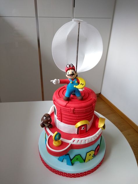 Super Mario Odyssey Cake, Mario Odyssey Cake, Mario Odyssey Birthday Party, Mario Odessey, Marvel Birthday Cake, Mickey Mouse Train, Mario Collection, Nintendo Party, Kids Valentine Boxes