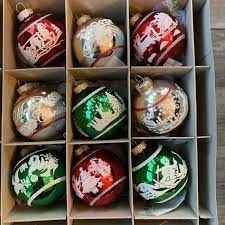 Christopher Radko Shiny Brite Ornaments Flocked Set 9 New | eBay Shiny Brite Ornaments, Christopher Radko, Shiny Brite, Old Fashioned Glass, Vintage Christmas Cards, Vintage Christmas Ornaments, Mercury Glass, Glass Christmas Ornaments, Flocking