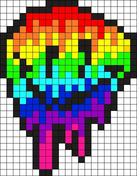 Rave Pixel Art, Pixel Art Rainbow, Rainbow Pixel Art, Rave Perler, Pony Bead Projects, Modele Pixel Art, Hamma Beads Ideas, Easy Perler Bead Patterns, Rainbow Face