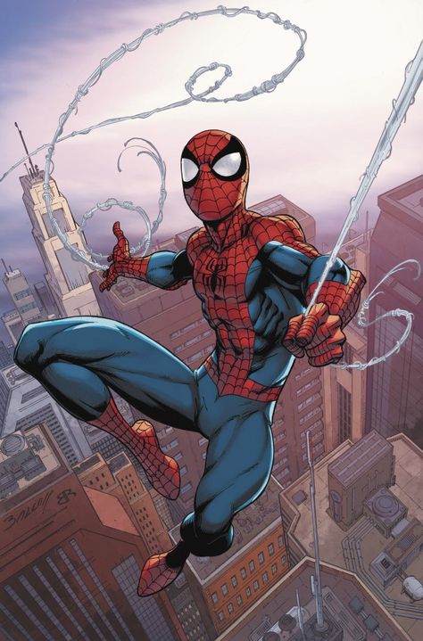 Spiderman Comic Covers, Spiderman Comic Art, Mark Bagley, Image Spiderman, Spiderman Suits, Ultimate Marvel, Spiderman Art Sketch, Spiderman Artwork, Pahlawan Marvel