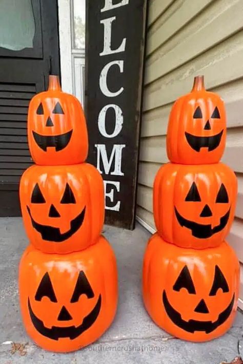 Dollar Tree Pumpkin Ideas, 5 Below Stackable Pumpkins, Diy Dollar Tree Stackable Pumpkins, Diy Pumpkin Tower, Pumpkin Stacked Decor, Stackable Pumpkin Ideas, Diy Stackable Pumpkins, Dollar Tree Stacked Pumpkins Ideas, Stacking Pumpkins Ideas