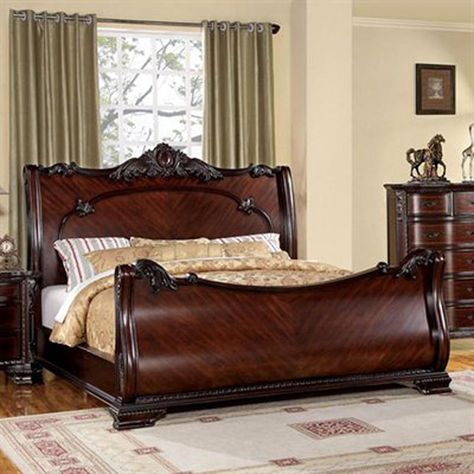 Bedding Layout, Cherry Sleigh Bed, California King Sleigh Bed, Traditional Beds, Wood Sleigh Bed, California King Bedroom Sets, Bed Frame Sets, King Sleigh Bed, Queen Sleigh Bed