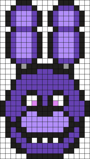 Bonnie FNAF 17 X 30 Perler Bead Pattern | Bead Sprites | Characters Fuse Bead Patterns Fnaf Crafts, Easy Pixel Art, Pixel Art Templates, Pixel Drawing, Diy Perler Bead Crafts, Pix Art, Pixel Art Grid, Kandi Patterns, Graph Paper Art