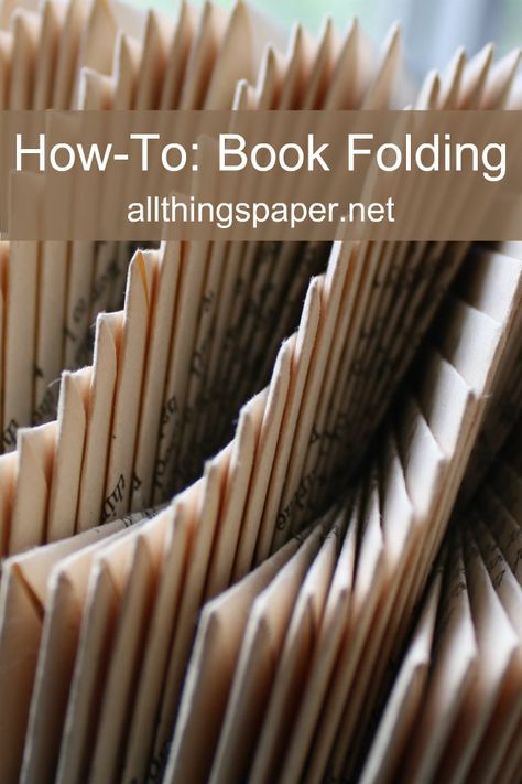 Book Folding Art Patterns Free, Paper Book Folding, How To Do Book Folding, Book Arts Ideas, How To Fold Book Pages Into Art, Book Folding Tutorial Step By Step, Book Page Folding Patterns Free, Book Origami Folding, Folded Book Pages Art