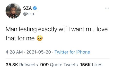 #sza #manifestation #twitter #quotes #twitterquote Manifestation Twitter Quotes, Sea Quotes Twitter, Sza Quotes Twitter, Sza Twitter Tweets, Dread Head Quotes Twitter, Szalations Quotes, Sza Twitter, Sza Tweets, Sza Quotes