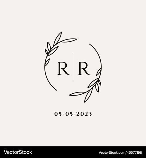 Rs Wedding Logo, Rr Logo Design Letter, Rr Logo Design, Rd Monogram, Calligraphy Alphabets, Rb Logo, Rr Logo, Initials Logo Design, Leaf Frame