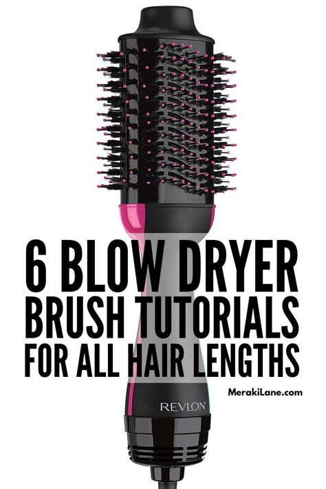 Round Hair Dryer Brush, Hot Tools Hair Dryer Brush, Volumizing Hair Tools, Revlon Hair Dryer Brush Tips, Curling Hair With Revlon Brush, Revlon Volumizer Hair Dryer Tutorial, Medium Length Hair With Layers Styling Tools, How To Use Hair Brush Dryer, Blow Brush Hairstyles