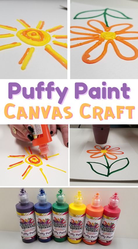 Puffy Paint On Canvas, Puff Paint Shirts, Puffy Paint Designs, Puffy Paint Shirts, Puffy Paint Crafts, Paint Crafts, Puff Paint, Paint Canvas, Puffy Paint