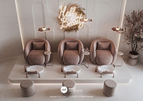 Beauty Salon :: Behance Spa Design Interior, Ideas Decoracion Salon, Luxury Nail Salon, Spa Chairs, Beauty Shop Decor, Nail Salon Interior, Beauty Salon Furniture, Spa Interior Design, Nail Equipment