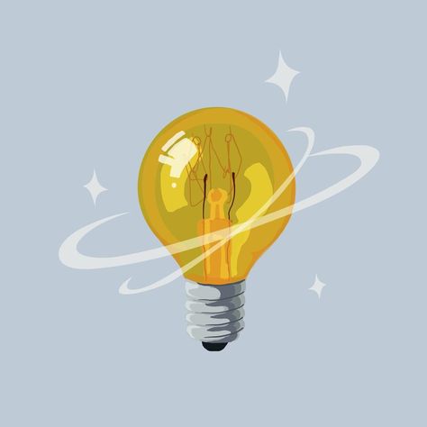 Light bulb vector illustration collage element | premium image by rawpixel.com / juju. Bulb Vector Illustration, Lightbulb Illustration Graphics, Idea Illustration Lightbulb, Bulb Aesthetic, Light Bulb Graphic, Bulb Illustration, Light Bulb Illustration, Bulb Vector, Light Bulb Design