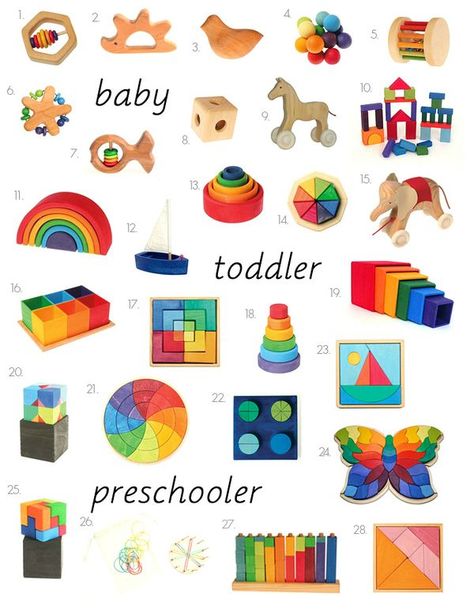 Wooden Toys For Babies, Grimm's Toys, Maluchy Montessori, Montessori Playroom, Aktiviti Kanak-kanak, Toys For Babies, Wooden Rainbow, Montessori Baby, Waldorf Toys