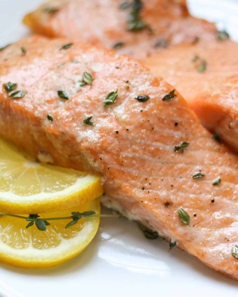 Easy Baked Salmon Fillets - Savas Kitchen Baked Salmon Filets With Skin, Bake Frozen Salmon, Salmon Filet Recipe, Baked Salmon Filets, Cooking Salmon Fillet, Salmon Fillet Recipes, Frozen Salmon, Easy Baked Salmon, Salmon Filet