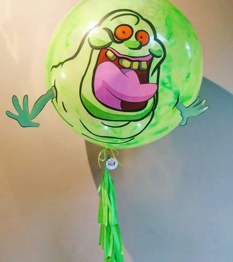 Globo Gigante Pegajoso  Giant Balloon Slimer #ghostbusters #slimer #cazafantasmas Ghostbusters Balloon Garland, Slimer Balloon, Ghost Busters Birthday Party, Ghostbusters Halloween, Ghostbusters Birthday, Ghostbusters Birthday Party, Slimer Ghostbusters, Ghostbusters Theme, Ghostbusters Slimer