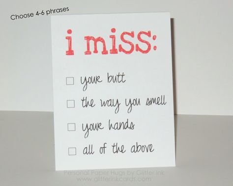 I miss you card  Personalized I miss you card by PersonalPaperHugs Long Distance Relationship Cards, Letters Ideas, I Miss You Card, Sweet Pictures, Miss You Gifts, Distance Love, Distance Relationships, Cards For Boyfriend, Miss You Cards