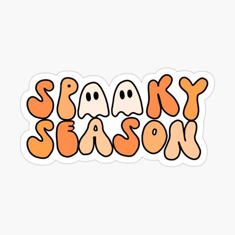 Spooky Season design, available for multiple products including phone cases & stickers! Halloween Stickers Printable, Good Stickers, Cute Halloween Drawings, Halloween Cute Ghost, Sticker Design Inspiration, Phone Cases Stickers, Spooky Stickers, Cute Fall Wallpaper, Iphone Wallpaper Fall