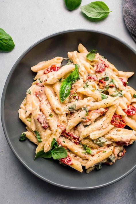 Serve up one of these delicious pasta recipes for date night at home! You'll find there is a pasta recipe for everyone here. A variety of meatless, vegan, and ones with seafood and meat! Each one is impressive in flavor and the perfect way to say "I love you". | asimplepalate.com #pasta #datenight #valentinesday Sun Dried Tomato Pasta Salad, Sundried Tomato Recipes, Dried Tomato Pasta, Sun Dried Tomato Pasta, Tomato Pasta Salad, Sundried Tomato Pasta, Creamy Tomato Pasta, Tomato Pasta Recipe, Sun Dried Tomato Sauce