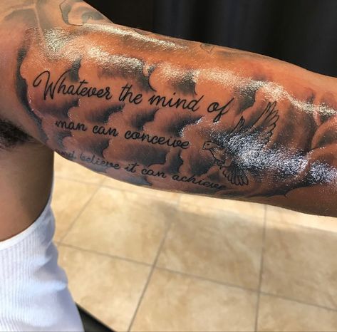 Black Men Shoulder Tattoo, Inside Arm Tattoo Men, Inner Arm Tattoo For Men, Outer Bicep Tattoos, Inside Arm Tattoo, Inner Bicep Tattoo Men, Arm Tattoo Men, Page Tattoo, Inside Of Arm Tattoo