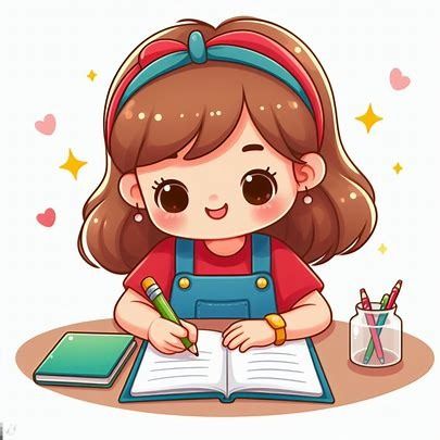 Writing Cartoons, Poster Design Kids, Student Cartoon, Writing Pictures, Logo Design Inspiration Branding, Cartoon Clipart, Girl Writing, Book Illustration Art, Cartoon Girl Drawing