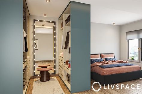 Walk-in Closet Ideas for Compact Spaces | Pros, Cons, Tips & More Wardrobe In Bedroom, Small Walk In Wardrobe, Walk In Wardrobe Design, Walk In Closet Small, Fake Walls, Wardrobe Wall, Closet Small Bedroom, Walk In Closet Design, Open Concept Home