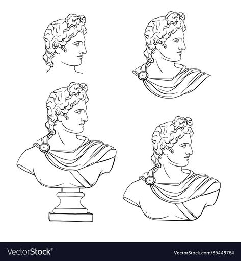 Greek God Tattoo, Ancient Greek Gods, God Tattoos, Ancient Statues, Clipart Black And White, Black And White Illustration, Greek Gods, Ancient Greece, Unique Artwork