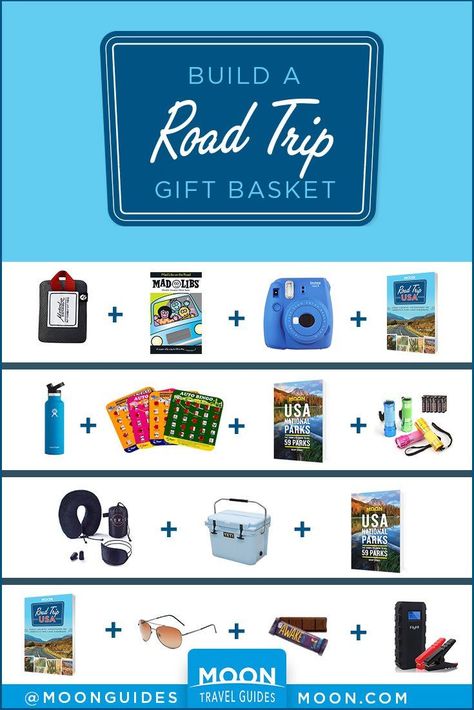 Not sure what to get the road-warrior in your life? From practical to cozy to just plain fun, these 13 gift ideas for road trippers will help your loved one hit the open road in style this spring and summer. #giftguide #gifts #roadtrip Roadtrip Basket Gift Ideas, Road Trip Basket Ideas, Road Trip Themed Party, Road Trip Care Package For Adults, Road Trip Basket For Adults, Road Trip Party Theme, Road Trip Gift Basket Ideas, Road Trip Basket, Road Trip Gift Basket