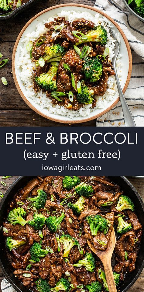 Beef Stir Fry Healthy, Beef And Broccoli Sauce, Beef And Broccoli Recipe, Crispy Beef, Broccoli Recipe, Broccoli Stir Fry, Beef And Broccoli, Iowa Girl Eats, Fried Beef