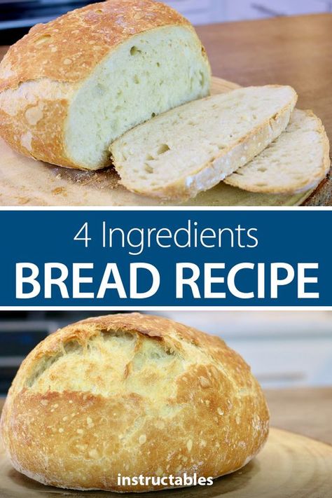 Bread 4 Ingredients, 6 Ingredient Bread, Four Ingredient Bread, Survival Bread Recipe, 3 Ingredients Bread, Simple Bread Recipe 4 Ingredients, Three Ingredient Bread Recipes, No Sugar Bread Recipe, Low Calorie Bread Machine Recipes