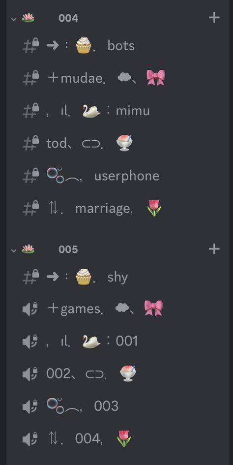 Discord Server Ideas, Discord Server Roles Ideas, Discord Dividers, Server Design, Discord Aesthetic, Server Ideas, Discord Layout, Discord Ideas, Cute Text Symbols