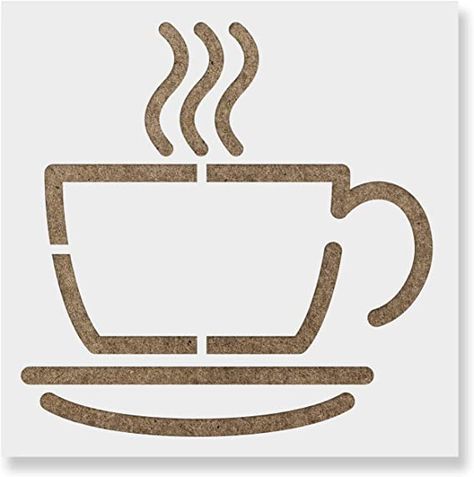 Amazon.com: Coffee Cup Stencil for Walls and Crafts - Reusable Stencil of a Coffee Cup for Painting in Small & Large Sizes - Made in USA Coffee Cup Painting, Make Your Own Sign, Laser Cut Stencils, Steaming Cup, Coffee Cup Design, Reusable Coffee Cup, Silhouette Clip Art, Coffee Stencils, Stencil Template