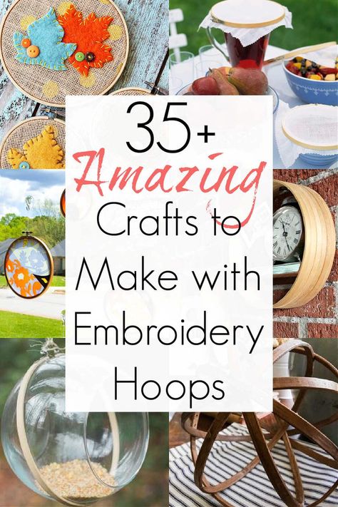 Embroidery hoops are almost an all-purpose craft supply, aren't they? There is SO MUCH you can do with them beyond cross stitch and, well, embroidery. And these upcycling ideas and embroidery hoop crafts will surely spark a creative idea (or 2, or 3) and have you heading to the thrift store! Diy With Embroidery Hoop, Doilies Diy, Large Embroidery Hoop, Hoop Crafts, Giant Christmas Ornaments, Embroidery Hoop Decor, Quilting Hoops, Doilies Crafts, Cross Stitch Hoop