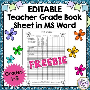 Grade Book Template, Teacher Grade Book, Class Teacher, Grade Book, Report Card, Words To Use, Student Data, Smart Board, Homeschool Resources