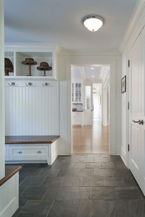 Mudroom Inspiration design ideas Mudroom Floor, Gray Wood Tile Flooring, Wood Tile Floor Kitchen, Laundry Room Floor, Mudroom Flooring, Slate Tile Floor, Entryway Flooring, Laundry Room Flooring, Mudroom Laundry Room