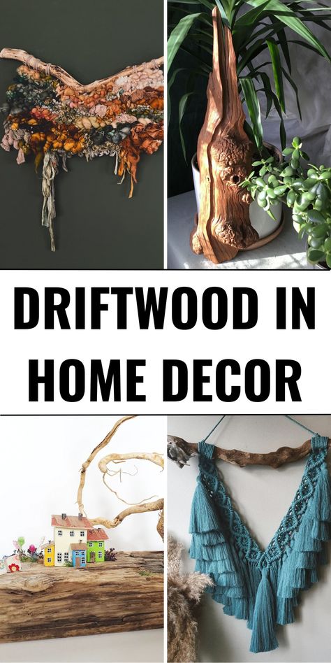 21 Stunning Driftwood in Home Decor Ideas to Transform Your Space - placeideal.com Diy With Driftwood, Driftwood Projects Unique, Driftwood Decor Ideas, Driftwood Frames, Branch Projects, Wall Art Over Bed, Cheap Diy Wall Art, Decorative Wall Hangings, Driftwood Art Sculpture