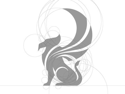 Golden Ratio Logo Design, Logo Sketch Design, Golden Ratio In Design, Golden Ratio Logo, Griffin Logo, Fantasy Logo, Planet Drawing, Logo Design Inspiration Creative, Logo Sketches