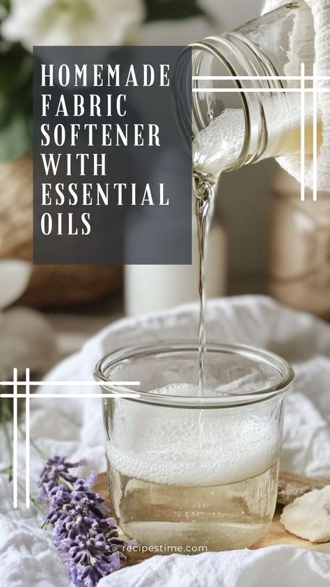 Make your own natural fabric softener with this easy DIY recipe using essential oils! Say goodbye to synthetic fragrances and harsh chemicals—this homemade fabric softener leaves your clothes soft, fresh, and smelling wonderful. Choose your favorite essential oils for a personalized scent! 🌸🧺 #HomemadeFabricSoftener #DIYCleaning #EssentialOils #EcoFriendlyLaundry Natural Fabric Softner, Fabric Softener Homemade, Fabric Softener Diy, Homemade Fabric Softner, Crunchy Stuff, Natural Fabric Softener, Diy Fabric Softener, Essential Oil Mixtures, Homemade Fabric Softener