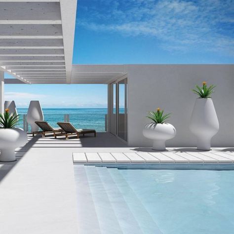 10 Minimalist Swimming Pool Designs for Small Terraced Houses Cape Woolamai, Small Terraced House, تصميم للمنزل العصري, Luxury Pools, Luxury Garden, House Beach, Modern Beach House, Beach House Interior, Pool Design