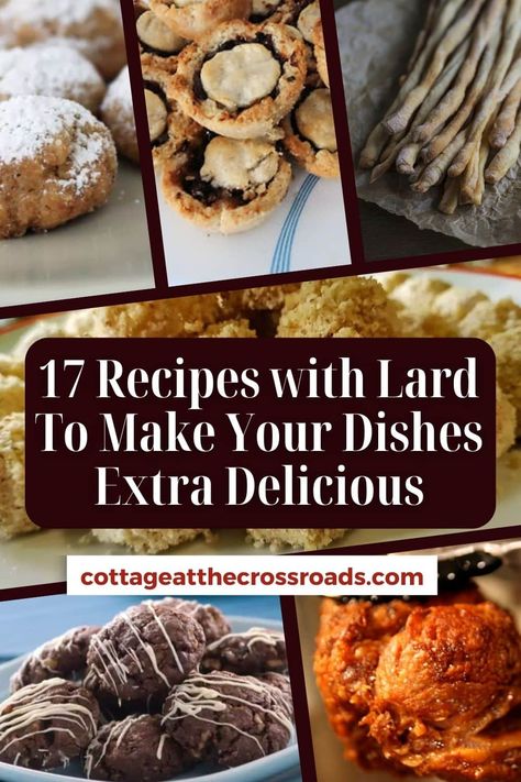 17 Recipes with Lard To Make Your Dishes Extra Delicious pinterest image. Baking With Lard Desserts, Cooking With Lard Recipes, How To Make Lard Recipe, Baking With Lard, Cooking With Lard, Recipes Using Lard, Lard Recipes Baking, Recipes With Lard, Lard Biscuits Recipes