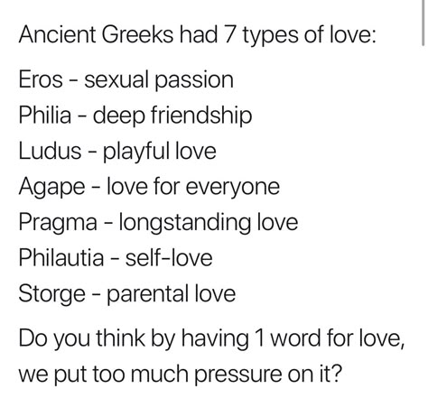 Types Of Love Greek, Greek Words For Love, Types Of Love, Unique Words Definitions, Writing Inspiration Prompts, Unusual Words, Book Writing Inspiration, Rare Words, Word Definitions