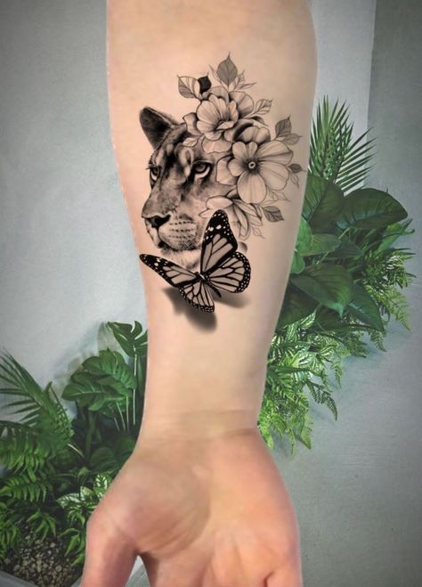 Cheetah Print Butterfly Tattoo, Tiger Tattoo With Flowers, Lioness Tattoo, Buddha Tattoo Design, Dragon Tattoo Art, Cute Couple Tattoos, Magic Runes, Rose Shoulder Tattoo, Cute Hand Tattoos