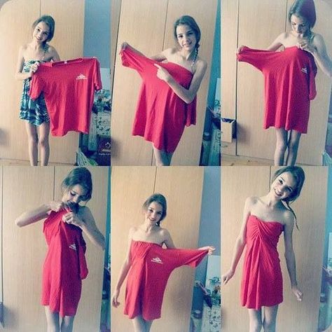 50 Ways To Repurpose Old T-Shirts Diy Outfits, Gaun Fashion, Diy Vetement, Boyfriend T Shirt, Diy Dress, T Shirt Diy, Diy Shirt, Diy Fashion, Diy Clothes