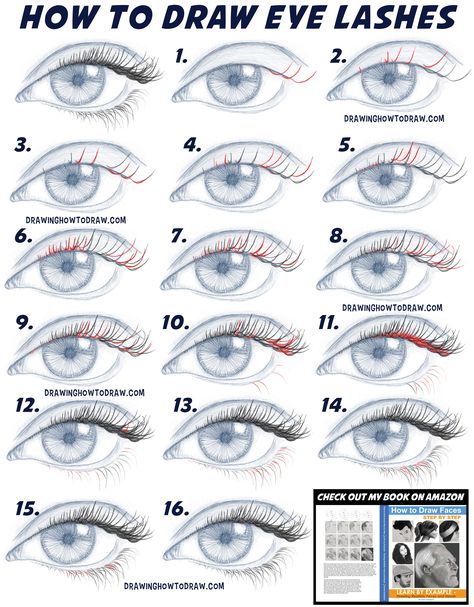 Eyelash Drawing Step By Step, How To Draw Eye Color, Step By Step Eyelashes Drawing, Pencil Eye Drawing Step By Step, Eyelashes Digital Art Tutorial, Realistic Eyelashes Drawing, Digital Art Eyelashes, How To Draw Eyelashes Easy, Digital Eyelashes Tutorial