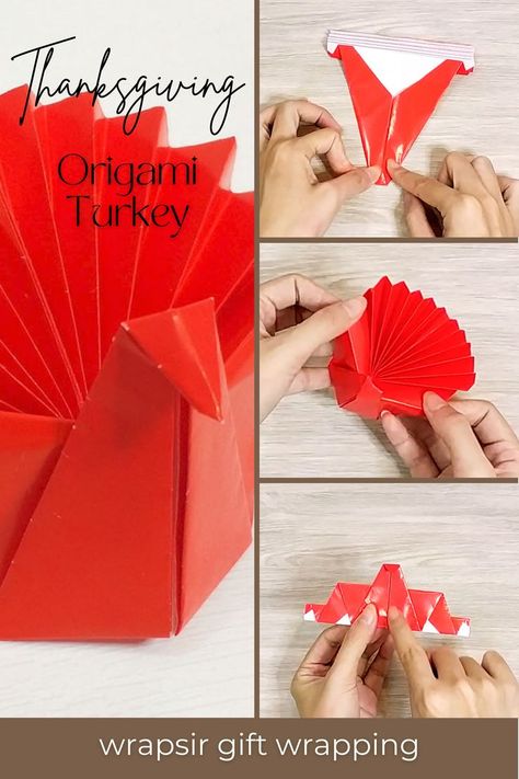 Origami thanksgiving. #papercraft #papercrafts #diy Origami Turkey, Paper Turkey, Origami Paper Craft, Paper Craft Ideas, How To Make Origami, How To Fold, After School Program, Thanksgiving Holiday, Holiday Paper