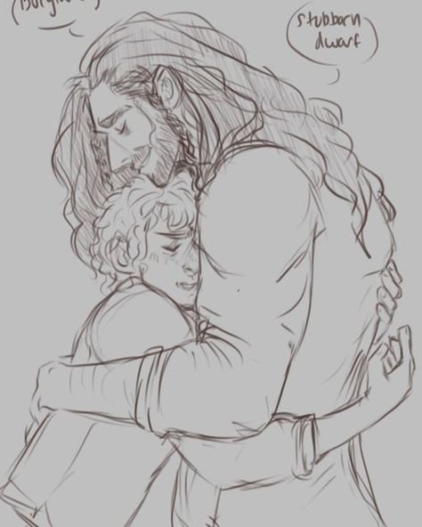 Keegan on Instagram: "Super late post but in my AU Thorin also wore Mithril and everyone lives Also I decide the height difference - - - + - - - - #bagginshield #au #thilbobagginshield #thilbo #gay #queer #hug #friendship #burglar #tolkienart #tolkien #thehobbit #lotr #lordoftherings #doodle #doodlesofinstagram #myart #martinfreeman #richardarmitage" Hug Friendship, Hobbit Dwarves, Height Difference, Tolkien Art, Thorin Oakenshield, Drawing Wallpaper, Martin Freeman, Middle Earth, Lord Of The Rings