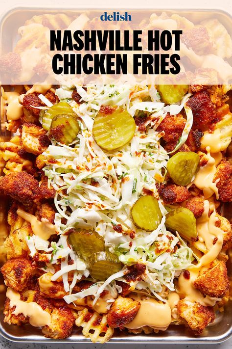 Add a kick heat to your spread. Gourmet Fries, Cabana Recipes, Tennessee Recipes, Herbal Lifestyle, Football Apps, Nashville Chicken, Chicken Fries, Family Dinner Night, Nashville Hot Chicken