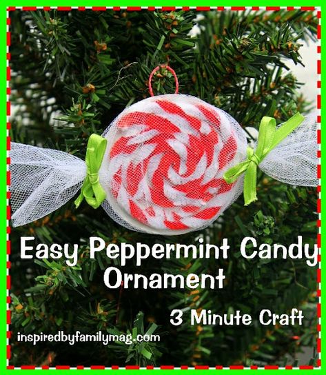 Classroom Christmas Crafts, Peppermint Candy Ornaments, Easy Christmas Ornaments, Ornament Craft, Candy Ornaments, Craft Easy, Christmas Classroom, White Candy, Easy Christmas Crafts